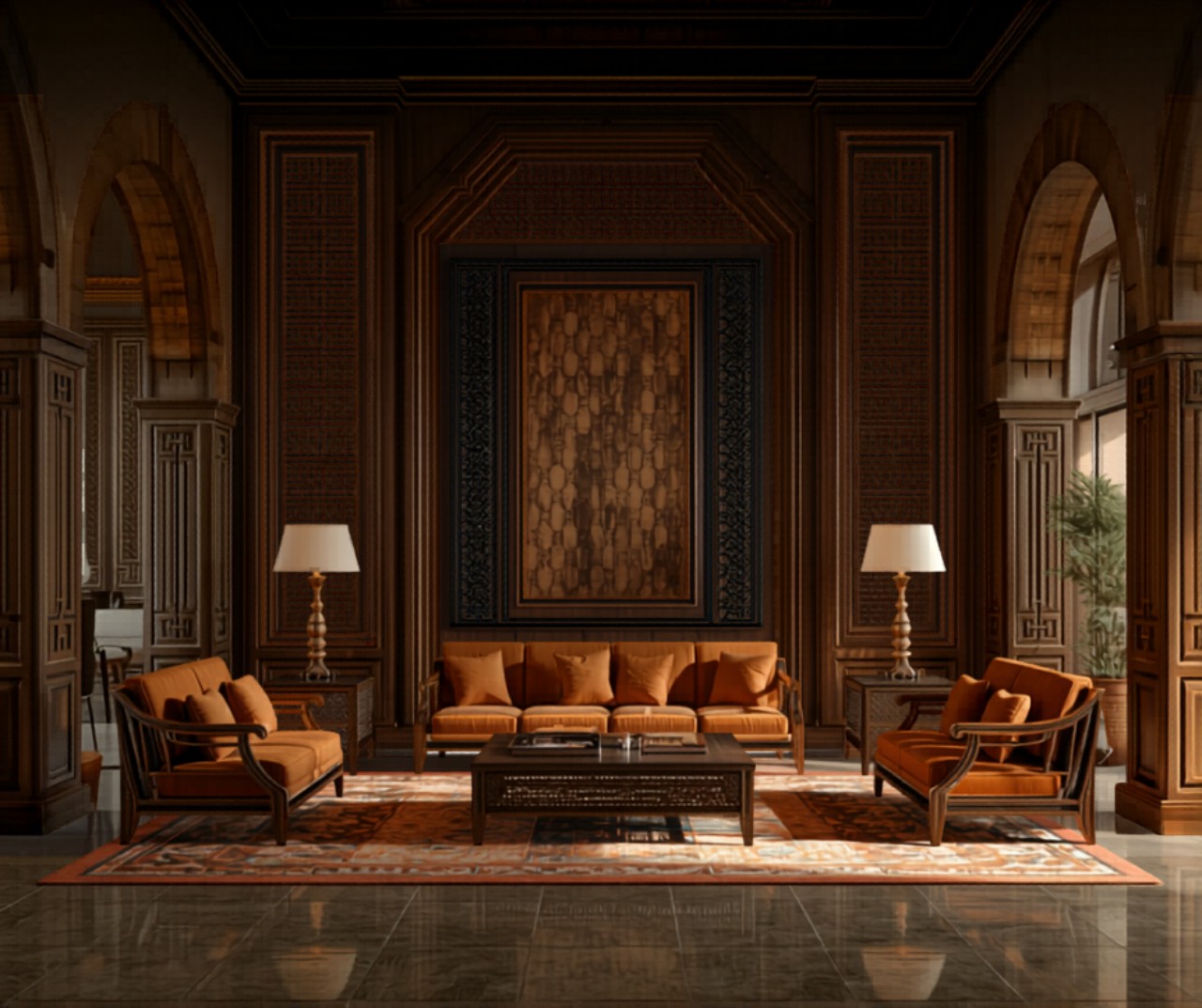 ห้องนั่งเล่นสไตล์ Luxury โอมาน โอกาสส่งออกเฟอร์นิเจอร์ไทยไปโอมาน GCC